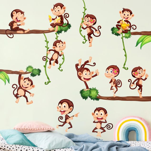 Wallstickers apor Monkeys of the jungle