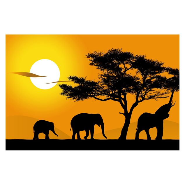 Fototapeter landskap African Elephant Walk