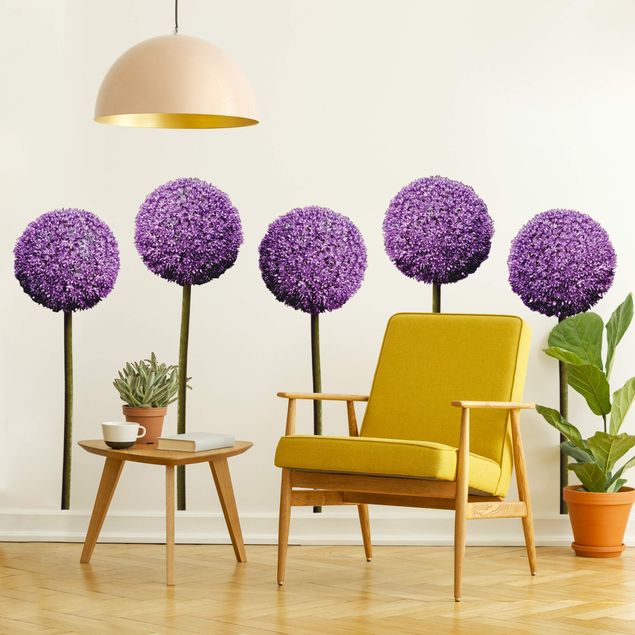 Autocolantes de parede plantas Allium Ball Blossoms Set of 5