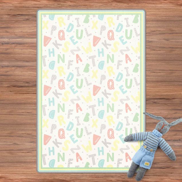 pastellmattor Alphabet In Pastel Colours With Frame