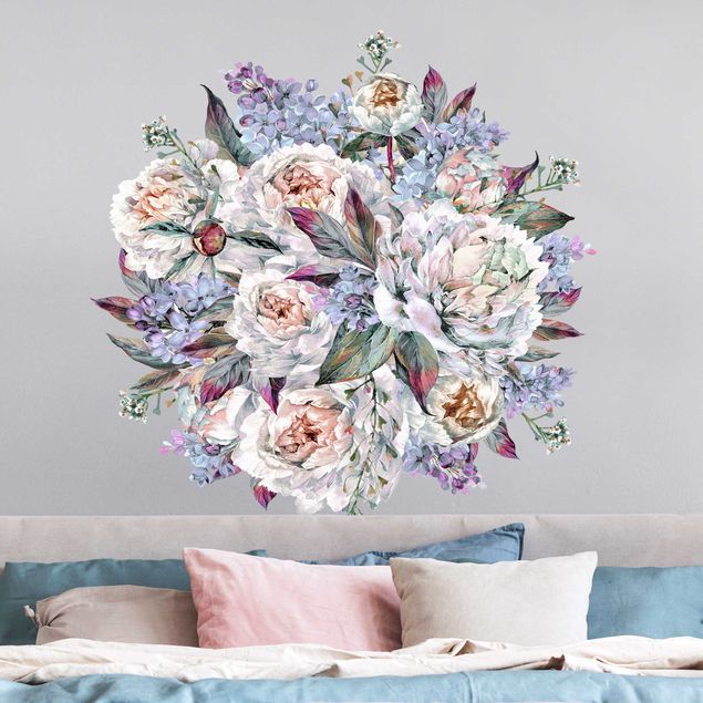 Kök dekoration Watercolor lilac peonies bouquet xxl