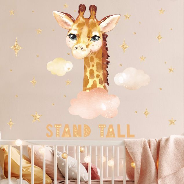 Inredning av barnrum Watercolor Giraffe - Stand Tall