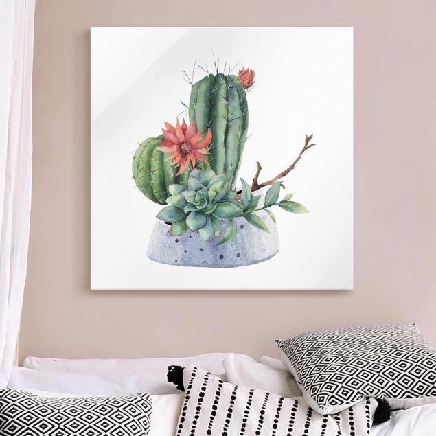 Kök dekoration Watercolour Cacti Illustration