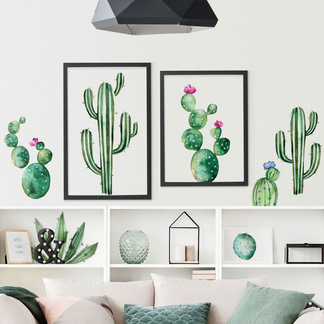 Kök dekoration Watercolor cactus set