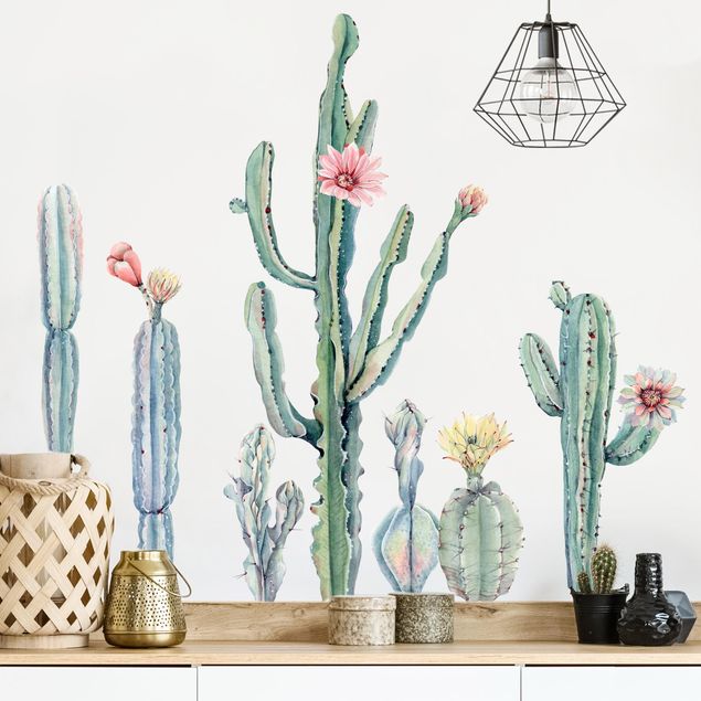 Kök dekoration Watercolor Cactus Blossom Set XXL