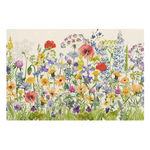 Tavlor färgglada Watercolour Flower Meadow
