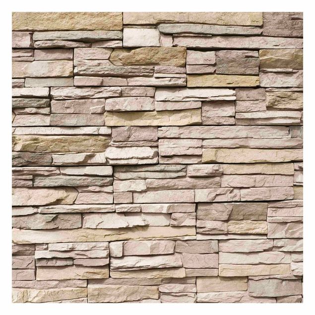 Tapeter industriell Asian Stonewall - Stone Wall From Large Light Coloured Stones