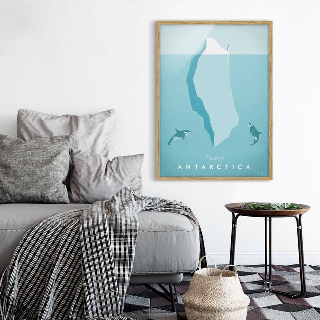 Tavlor med ram konstutskrifter Travel Poster - Antarctica