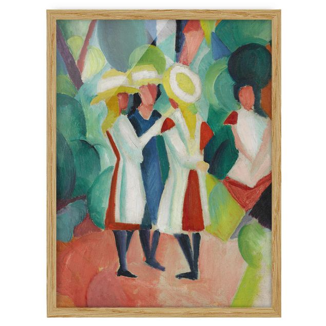 Konstutskrifter August Macke - Three Girls in yellow Straw Hats