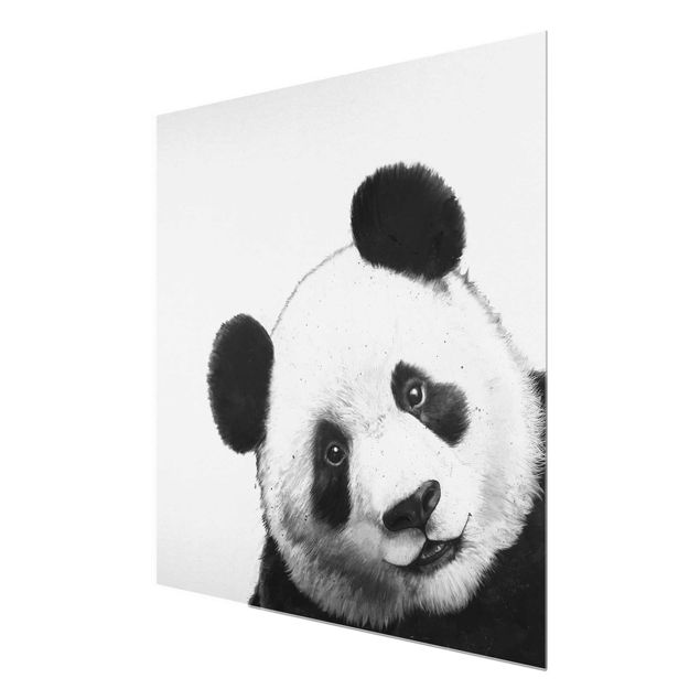 Glastavlor djur Illustration Panda Black And White Drawing