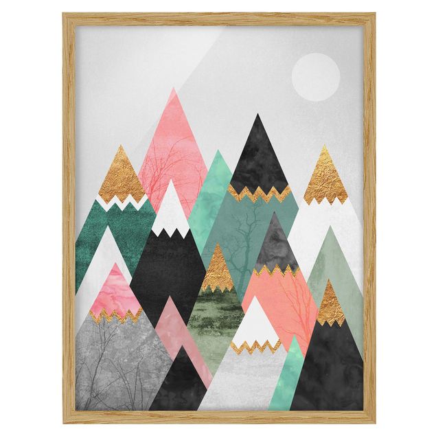 Tavlor bergen Triangular Mountains With Gold Tips