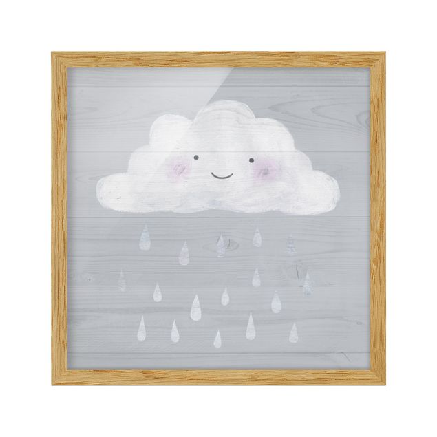 Tavlor grått Cloud With Silver Raindrops