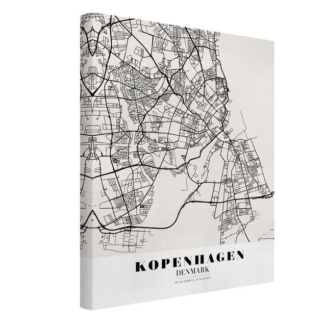 Tavlor världskartor Copenhagen City Map - Classic
