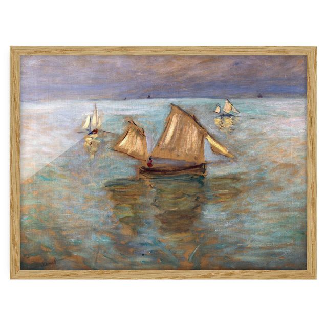 Tavlor fisk Claude Monet - Fishing Boats Near Pourville