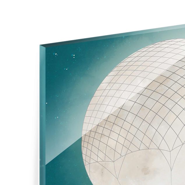 Tavlor Laura Graves Art Illustration Rabbits Moon As Hot-Air Balloon Starry Sky
