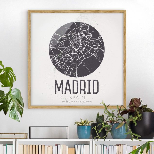 Kök dekoration Madrid City Map - Retro