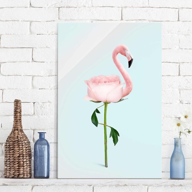 Tavlor Flamingo With Rose