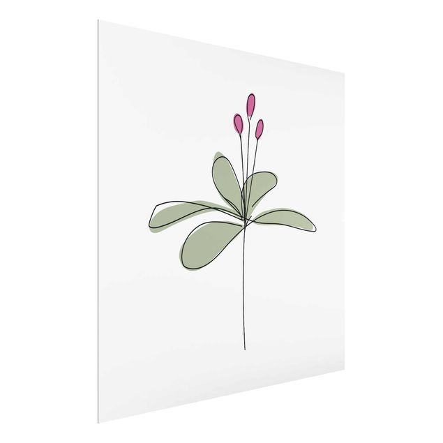 Glastavlor blommor  Lily Line Art