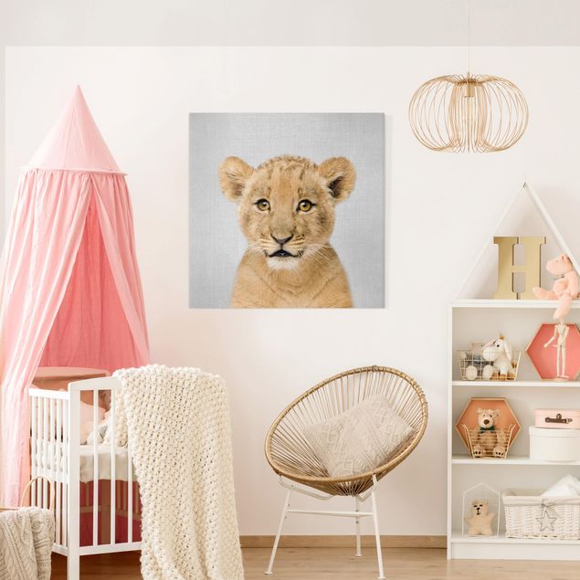 Canvastavlor lejon Baby Lion Luca