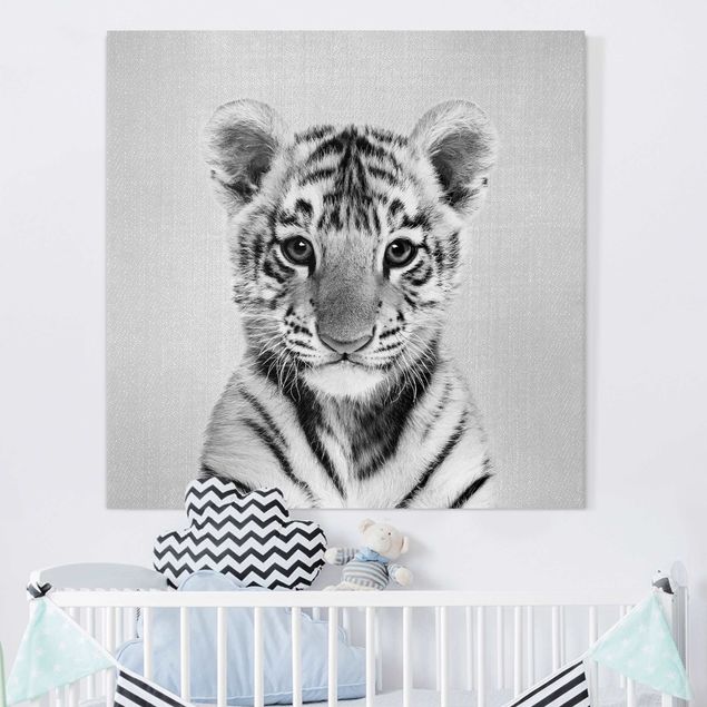 Inredning av barnrum Baby Tiger Thor Black And White