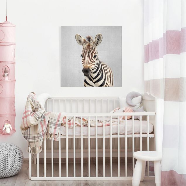 Canvastavlor zebror Baby Zebra Zoey