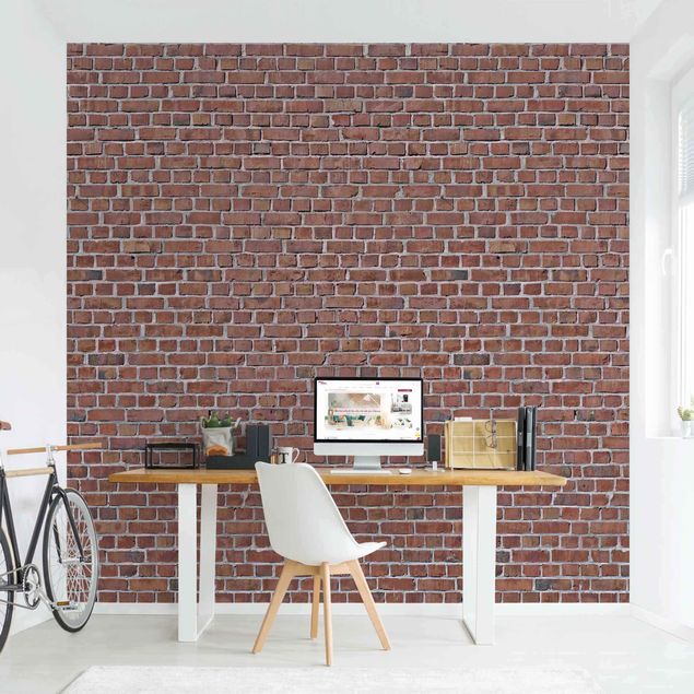 Fototapeter tegelsten Brick Tile Wallpaper Red