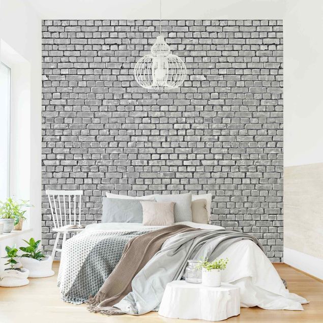 Fototapeter 3D Brick Tile Wallpaper Black And White