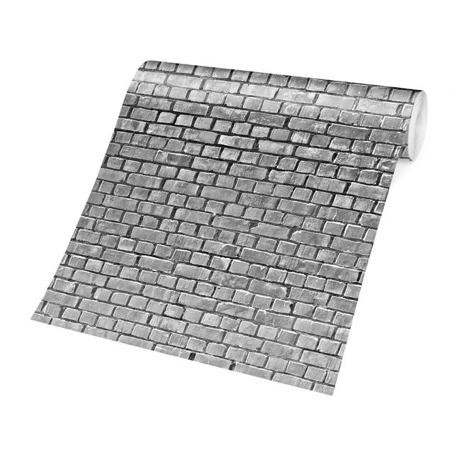 Tapeter industriell Brick Tile Wallpaper Black And White