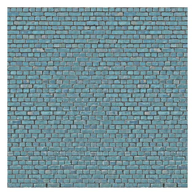 Tapeter Brick Tile Wallpaper Turquoise Blue