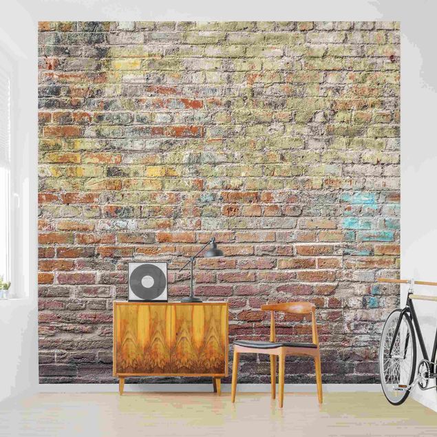 Kök dekoration Brick Wall With Shabby Colouring