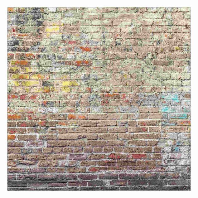 Fototapeter sten utseende Brick Wall With Shabby Colouring
