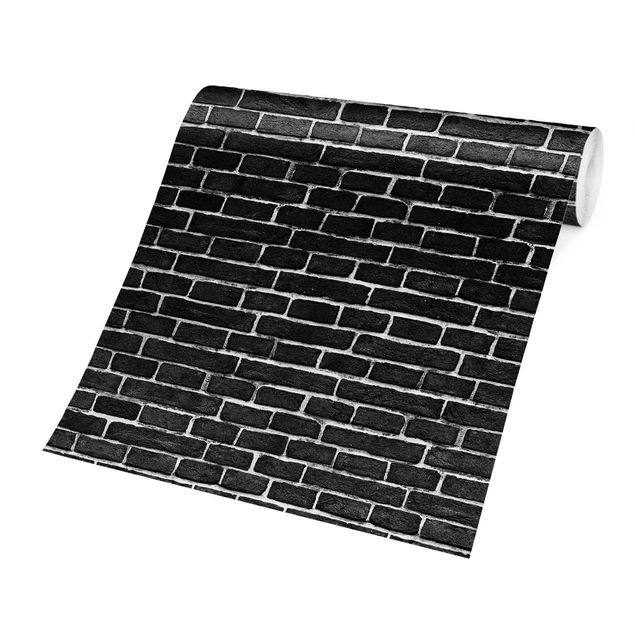 Tapeter industriell Brick Wall Black