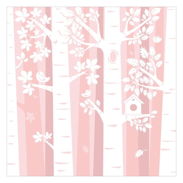 Tapeter Trees In The Forest Pink