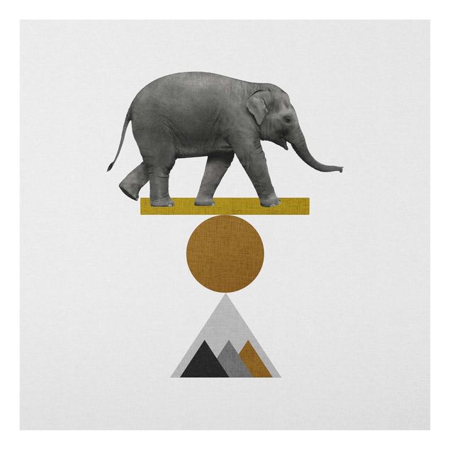Tavlor grått Art Of Balance Elephant