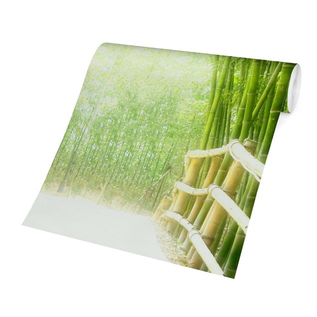 Fototapeter grön Bamboo Way