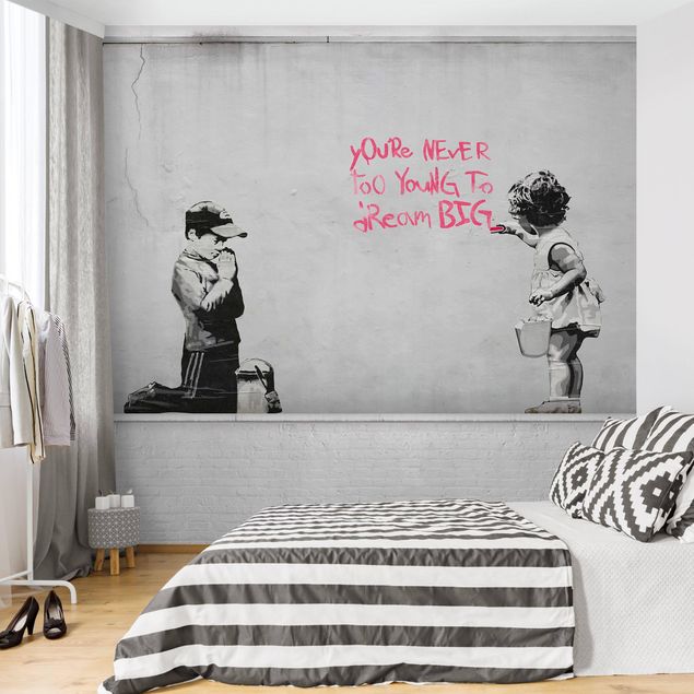 Fototapeter svart och vitt Dream Big - Brandalised ft. Graffiti by Banksy