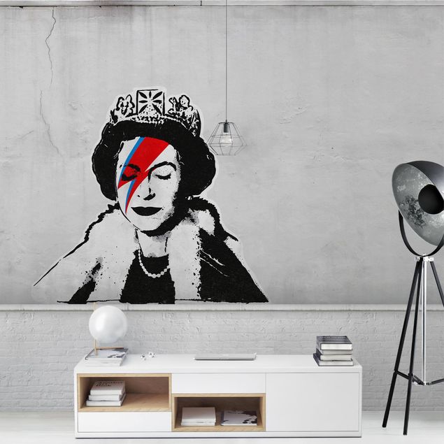 Fototapeter graffiti Queen Lizzie Stardust - Brandalised ft. Graffiti by Banksy