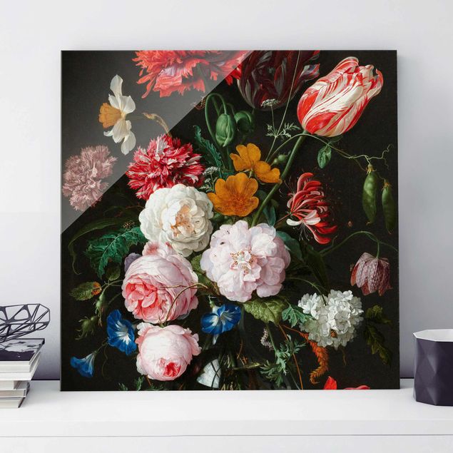 Tavlor Jan Davidsz De Heem - Still Life With Flowers In A Glass Vase