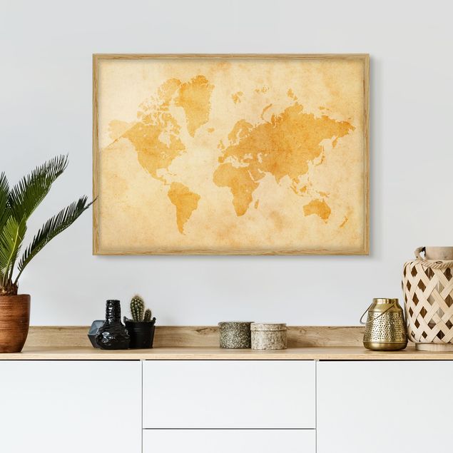 Kök dekoration Vintage World Map