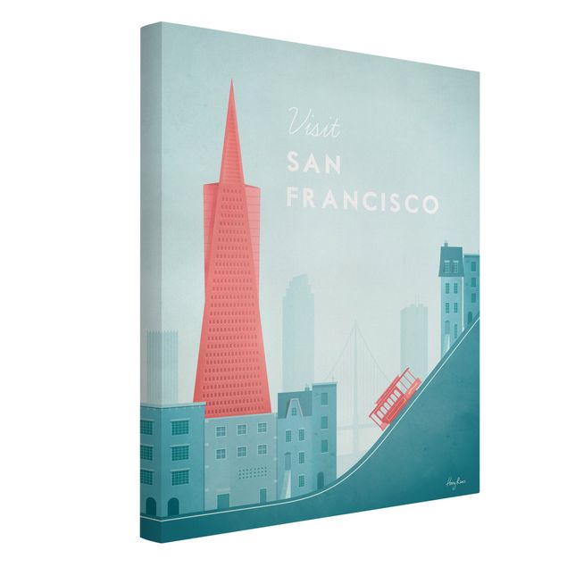 Canvastavlor konstutskrifter Travel Poster - San Francisco