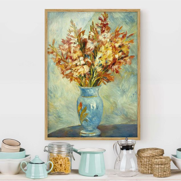 Kök dekoration Auguste Renoir - Gladiolas in a Blue Vase