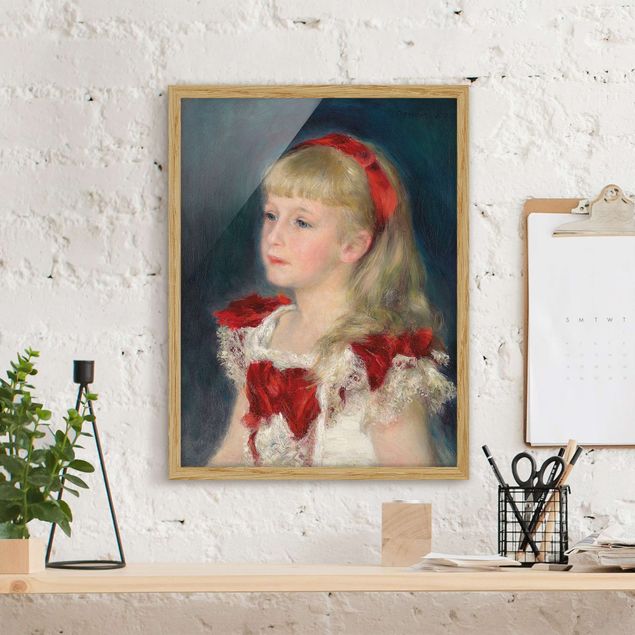 Konststilar Impressionism Auguste Renoir - Mademoiselle Grimprel with red Ribbon