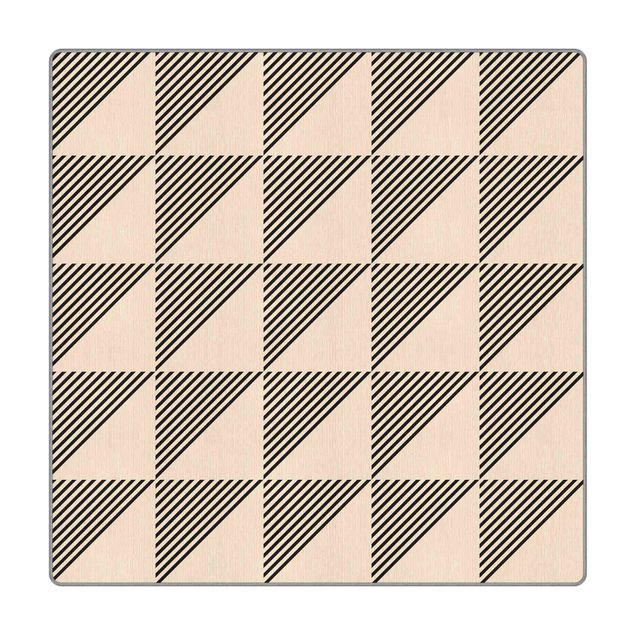 Mattor - Beige Triangles And Stripes On Black