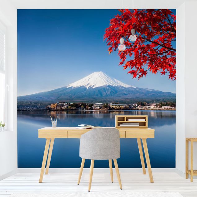 Fototapeter arkitektur och skyline Mt. Fuji In The Fall
