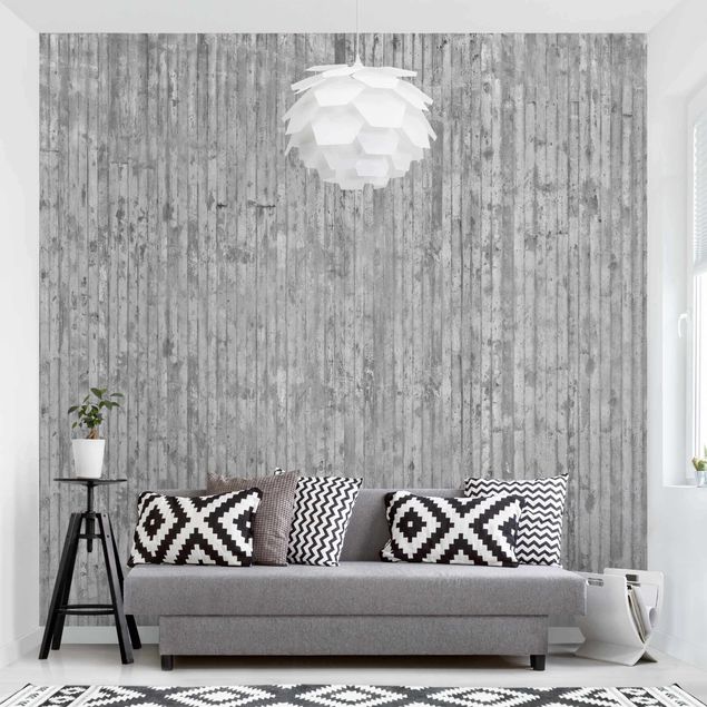 Kök dekoration Concrete Look Wallpaper With Stripes