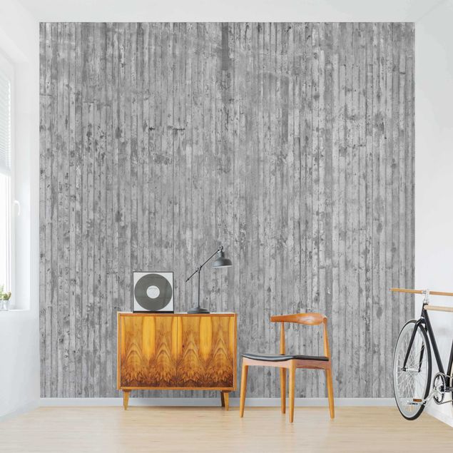 Fototapeter 3D Concrete Look Wallpaper With Stripes