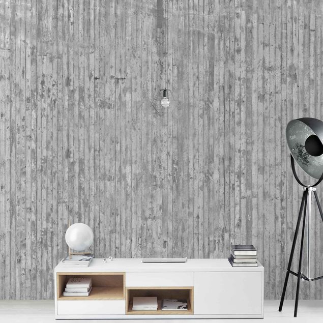 Mönstertapet Concrete Look Wallpaper With Stripes