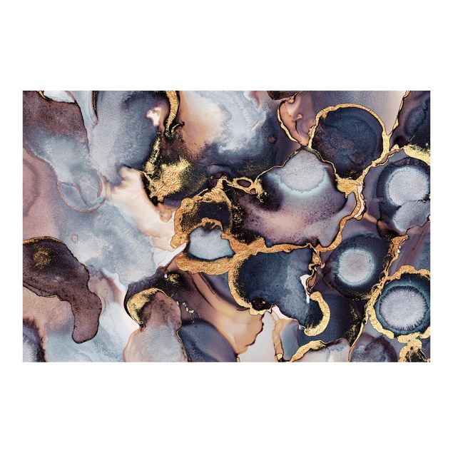 Tapeter industriell Marble Watercolour With Gold