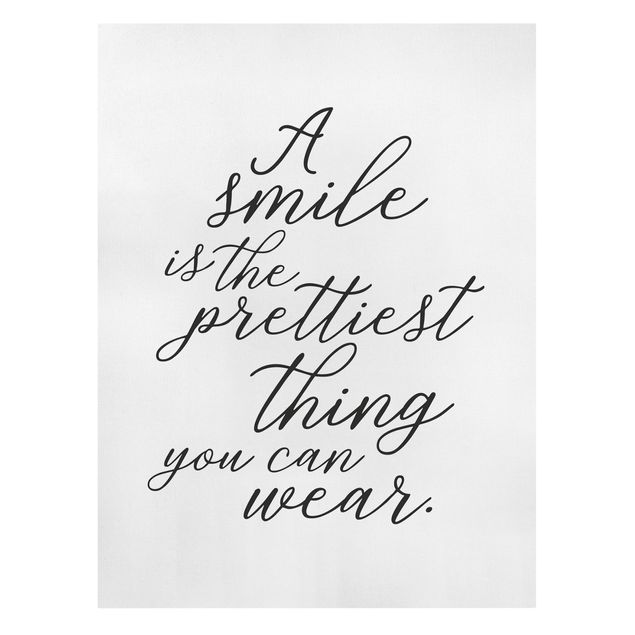 Tavlor svart och vitt A Smile Is The Prettiest Thing