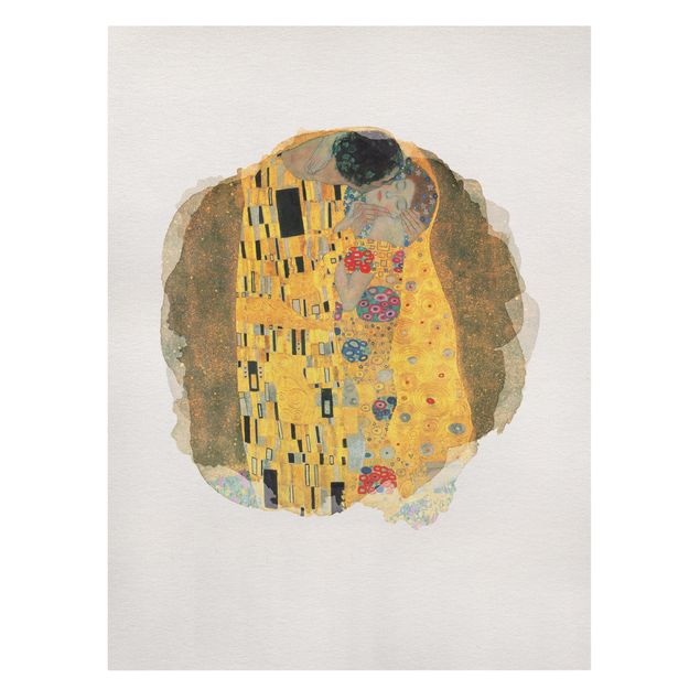 Canvastavlor konstutskrifter WaterColours - Gustav Klimt - The Kiss